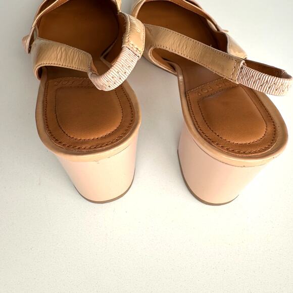 What For Slingback Mary Jane Round Toe Pale Pink Patent Leather Block Heels 8 - Picture 8 of 10